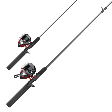 Zebco 202 & 404 Spincast Reels and Fishing Rod Combos (2-Pack), Right-Hand Retrieve, Black/Red