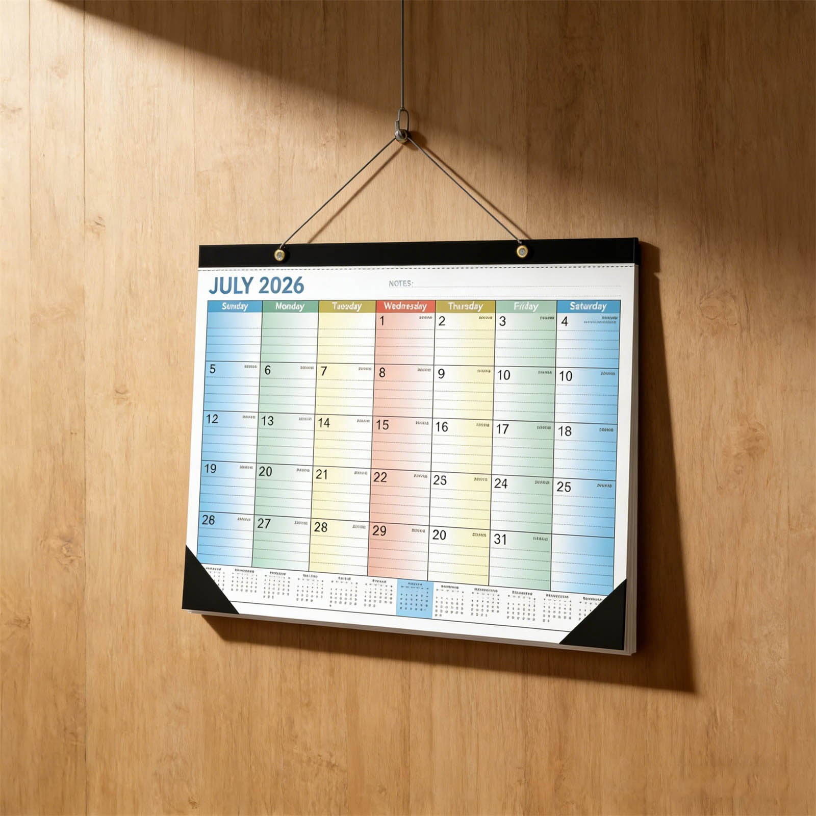 5 Pcs 18-Month Desk Calendar July 2026 to December 2027, Large Daily Squares for Planning, Wall or Desk Use with Tear-Off Pages, by IHXORA