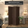 thumbnail image 2 of Red Lantern 7 ft. Tall Woven Fiber Folding Screen - Dark Mocha - 3 Panel, 2 of 6