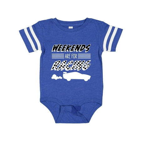 

Inktastic Weekends Are for Racing Race Car Silhouette and Racing Flag Gift Baby Boy or Baby Girl Bodysuit