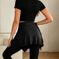 thumbnail image 2 of ZHOGXU Sheer Yoga Skirts For Womens With Built In Underskirt Elastic Waist Asymmetrical Tie Waist Ruffle Hem Party Club Wear, 2 of 4