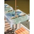 thumbnail image 2 of Outdoor Tablecloths with Umbrella Hole & Zipper, Blue Coastal Starfish 54x54 Inch Square Tablecloths, Grey Sage Green Nautical Coral Summer Waterproof Table Cloth, Patio/Pool/Picnic Table Covers, 2 of 8