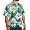 thumbnail image 2 of Daisy Men's Short Sleeve Hawaiian Poplin Shirt, Casual Printed Button Down Summer Beach Shirts - Unisex, 2 of 6