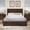 Walnut, variant on King Size Bed Frame with Tall Wingback Headboard, Floor-standing Platform Bed with Fluted Design, No Box Spring Needed, Easy Assembly, Walnut