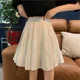 thumbnail image 4 of Minivestido blanco adelgazante de cintura alta Falda de talla grande Vestido mini plisado de corte A para mujer de Niche Vestido de verano de cintura alta de talla grande Sk, 4 of 5
