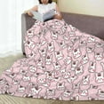 thumbnail image 6 of Honeii Cute Rabbit Print Fleece Blanket - Throw Blanket for Bed, Sofa, Couch, Camping, and Travel , Microplush Ultra Soft Warm Blanket-50"x40", 6 of 7