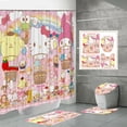 thumbnail image 3 of Fabricantes de fuentes de comercio electrónico transfronterizo Impresión digital 3D Cortina de ducha de baño de poliéster impermeable Hello Kitty Serie 3 fabricantes directos, 3 of 5