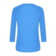 thumbnail image 6 of Qingpeng Women's 3/4 Length Sleeve Shirts Solid Color Basic Tees Slim Fit T Shirt Crew Neck Crop Tops Size S-3XL, 6 of 8