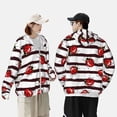 thumbnail image 6 of Daiia Ladybugs on Black and White Striped1 UPF 50+ Sun Protection Hoodie Jacket Lightweight Long Sleeve Sun Shirt for Women Men with Pocket Hiking Outdoor-3X-Large, 6 of 9