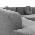 thumbnail image 4 of 122'' Curved Sectional Sofa with Three Round Cushions & High-Resilience Foam, Durable Fabric for Modern Living Rooms, Gray, 4 of 6
