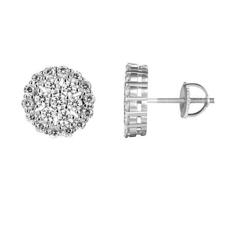 Master Of Bling Men S Sterling Silver Solitaire Flower Cer Men S Sterling Silver Solitaire Flower Cer Stud Custom Earrings