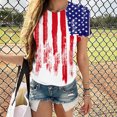 thumbnail image 2 of asdoklhq Womens Plus Size Tops,Women Summer Independence Day Printing Blouse Tees Casual Crewneck Short Sleeve T-Shirts Tops, 2 of 4
