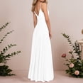 thumbnail image 7 of White Wedding Guest Dress Elegant Formal Evening Gown Deep Thigh High Slit Party Dress with Spaghetti Straps for Banquet Stage Performance XXL polyester Women's Formal Dress, 7 of 7
