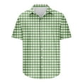 thumbnail image 5 of yillto Men Big and Tall Shirts Button down Short Sleeve Summer Beach Vacation Lightweight Plaid Tee, 5 of 5