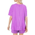 thumbnail image 3 of COM1950s Shorts pour Femmes, Ensembles de Pyjama pour Femmes, Haut de Pyjama à Col Rond à Manches Courtes et Pantalon, Pyjamas pour Femmes, Ensemble de Pyjama pour Femmes, Pantalons pour Femmes, 3 of 6