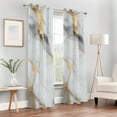 thumbnail image 7 of White Gold Black Marble Blackout Curtains W82 x L42 1 Panel Window Curtain for Bedroom Living Room, 7 of 7