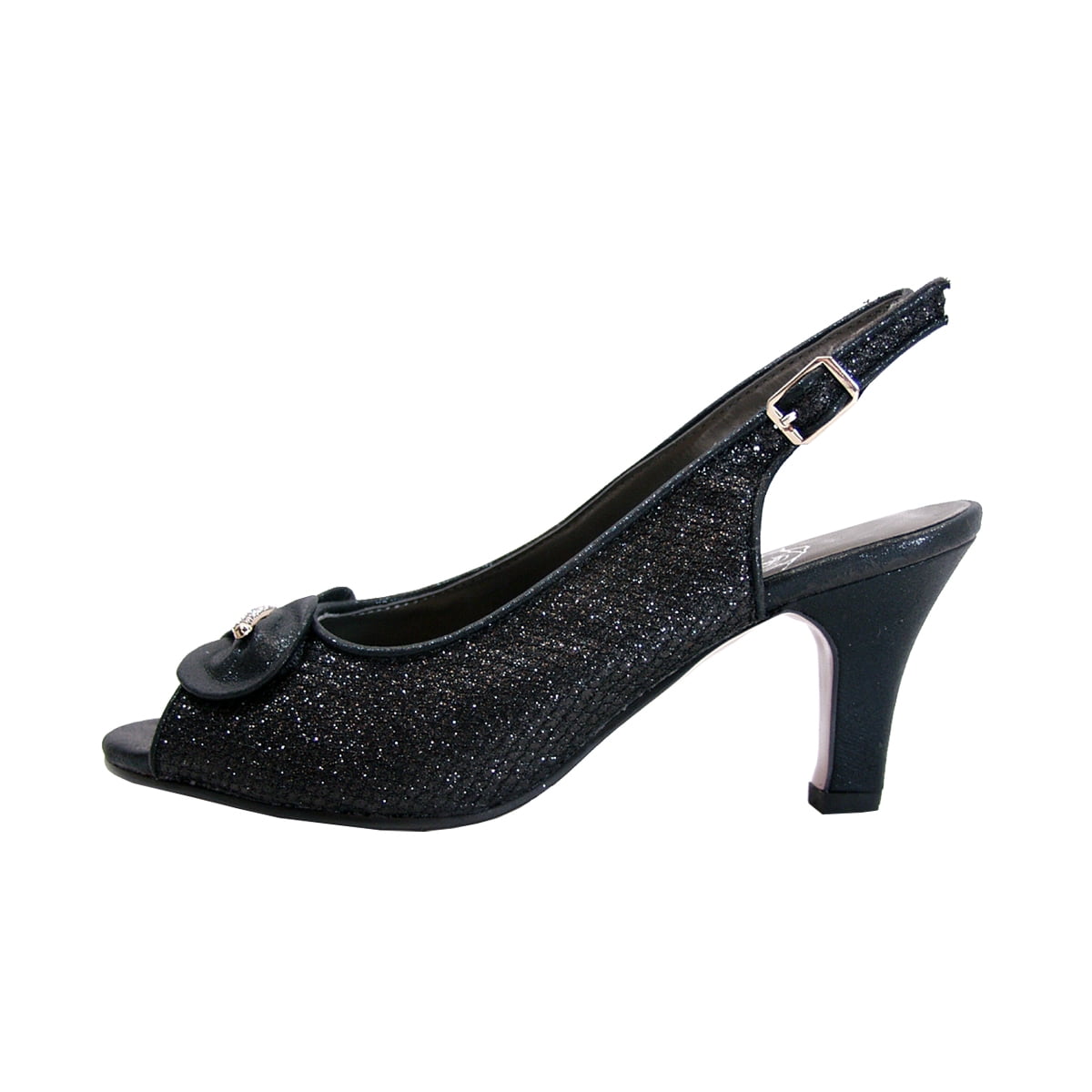 FLORAL Marian Women's Wide Width Peep Toe Slingback Sandals BLACK 6