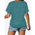 thumbnail image 3 of Women's V Neck Oversized T-Shirts Summer Short Sleeve Shirts Loose Casual Tops Tee, 3 of 5