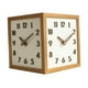 thumbnail image 5 of Reloj de esquina de pared de doble cara, punzón decorativo, madera maciza, 23x23cm, creativo, Marco marrón, 5 of 9