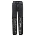 thumbnail image 3 of WILLBEST Jeans Mujer Pantalones Vaqueros Ajustados de Cintura Alta para Mujer, Con Ribete de Encaje, Informales, Cómodos, Con Diseño Calado, Corte Entallado a La Moda Grande, 3 of 8