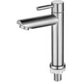 thumbnail image 1 of Grifo de lavabo de acero inoxidable con agua fría individual, grifo de lavabo plateado, 1 of 1