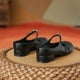 thumbnail image 5 of Zapatos mulas mulas cerradas foe plisado Mary Jane Flats se desliza en toboganes (39) Negro, 5 of 9