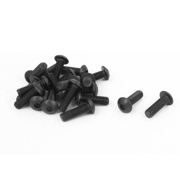 Unique Bargains M5 x 16mm Alloy Steel Hex Socket Button Head Machine Screws Black (20-pack)