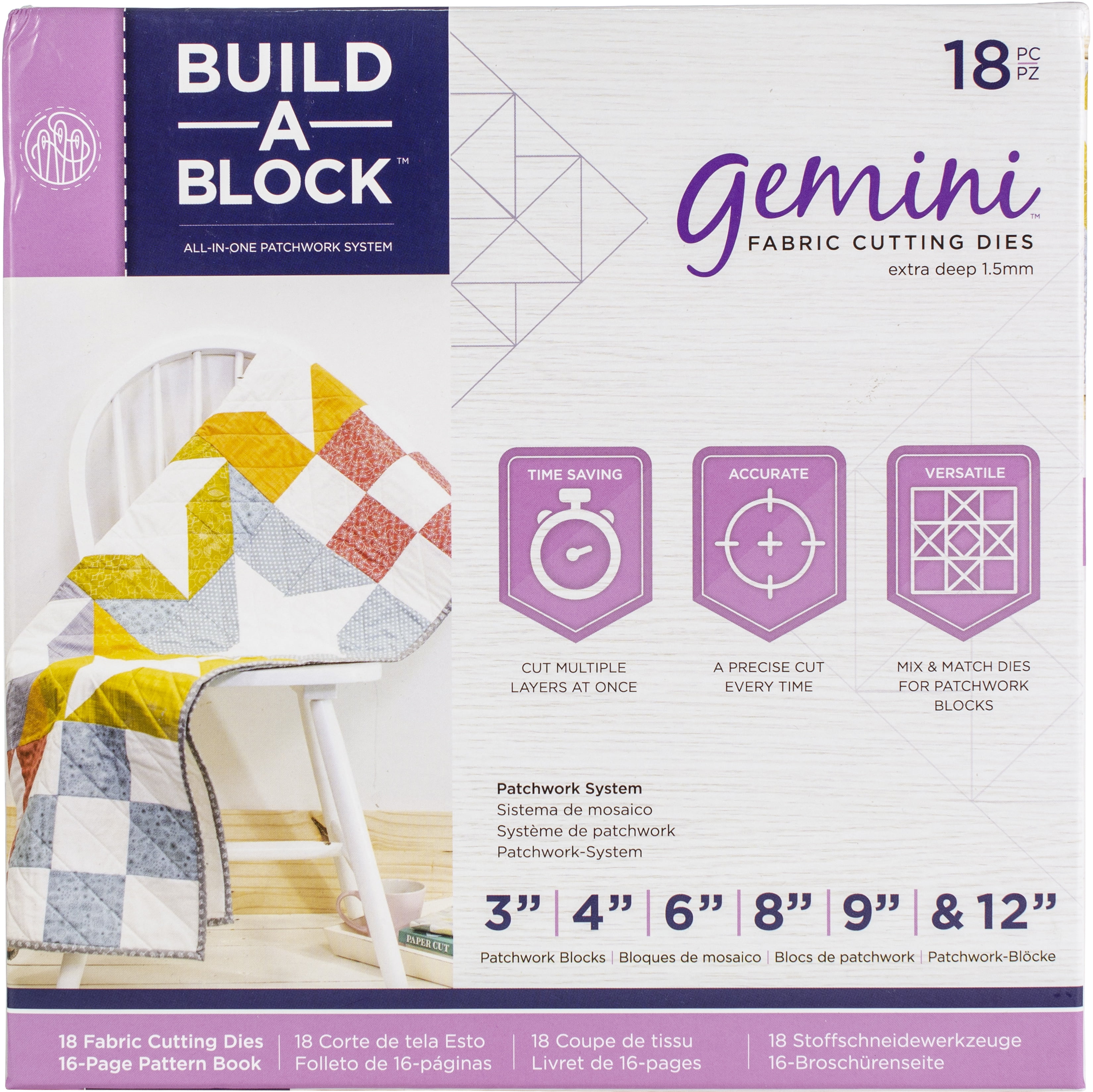 Threaders Bulld Gemini Patchwork System Build-a-Block Textile & Fabric  Patch Work Quilting Set, One Size, Silver