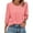 Pink, variant on Hrsba Womens Long Sleeve Tops,Plus Size Casual Tops for Women' Fashionable Solid Color Round Neck With Three-quarter Sleeves And Loose 3/4 Sleeves T-shirt