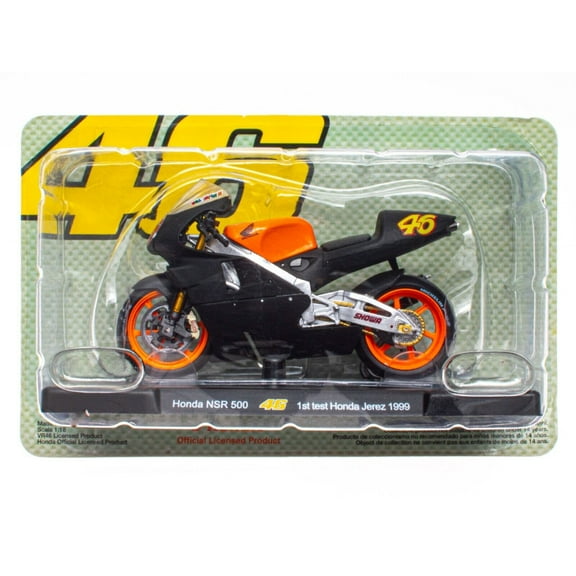 Honda NSR 500 Valentino Rossi (1st Test Jerez 1999) 1:18 scale in Black/Orange by Ex Mag