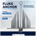 thumbnail image 3 of Five Oceans Boat Anchor - Fluke Anchor, 3 Lb, Galvanized Steel Slip Ring Boat Anchor, Boat Anchors, Small Boat Anchor for Kayak, Dinghies Personal Watercraft Paddleboards Canoes Small Boats - FO4554, 3 of 9