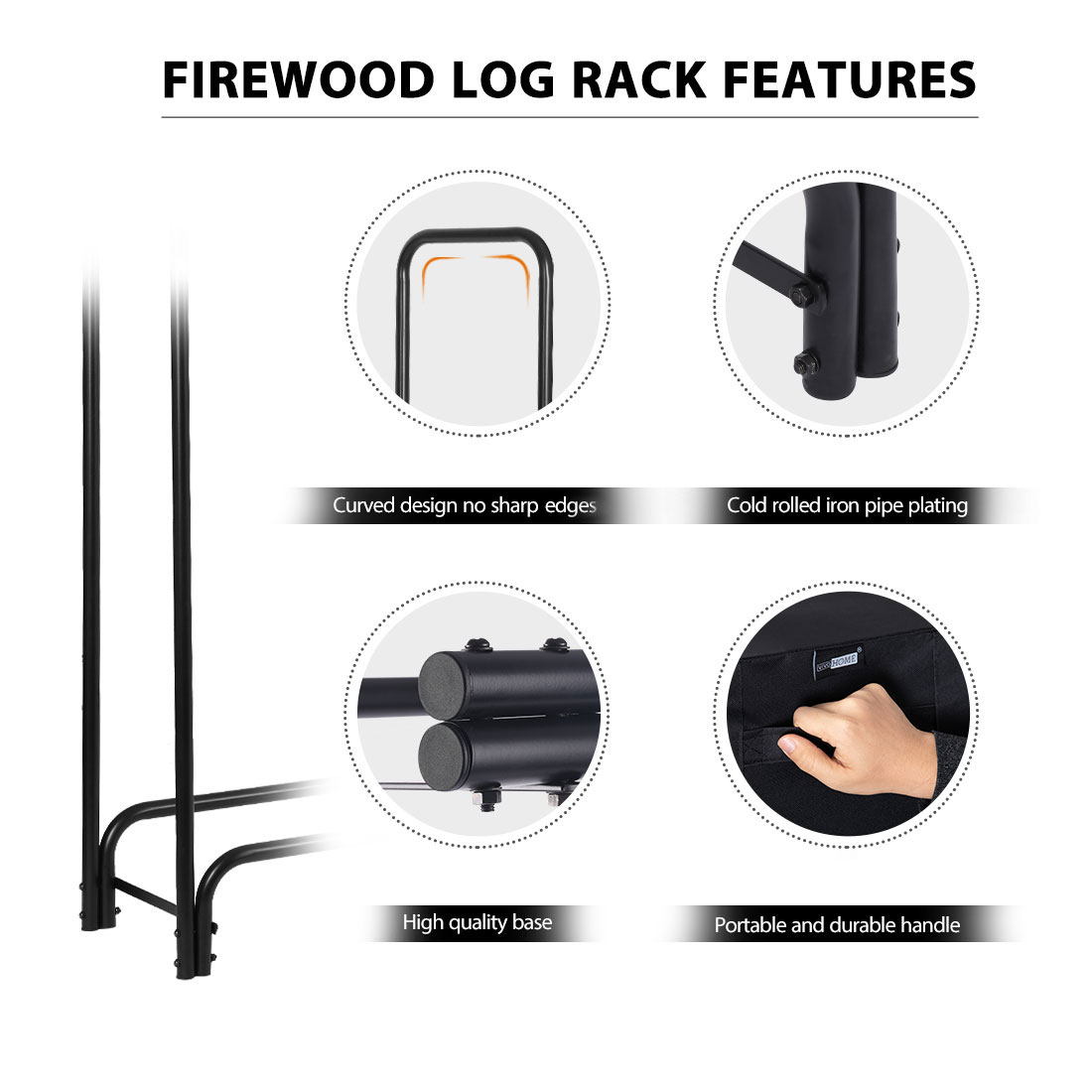 Home Racking 8ft Buy VIVOHOME 8ft Heavy Duty Indoor Outdoor Firewood Storage Log Rack ...