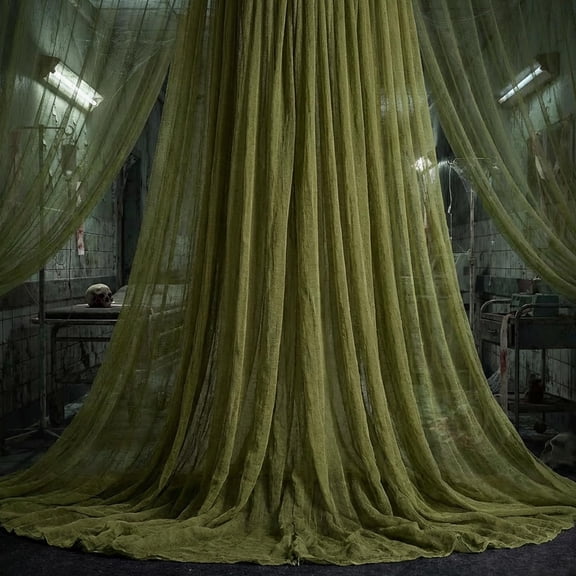 Ebaokuup 400" x 85" Large Halloween Dark Green Creepy Cloth, Spooky Gauze Decoration