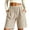 A-Beige, variant on Kinrui Plus Size Womens Basketball Shorts Elastic Waist Pull On Athletic Shorts Wide Leg Casual Loose Workout Long Shorts with Pocket M-5XL