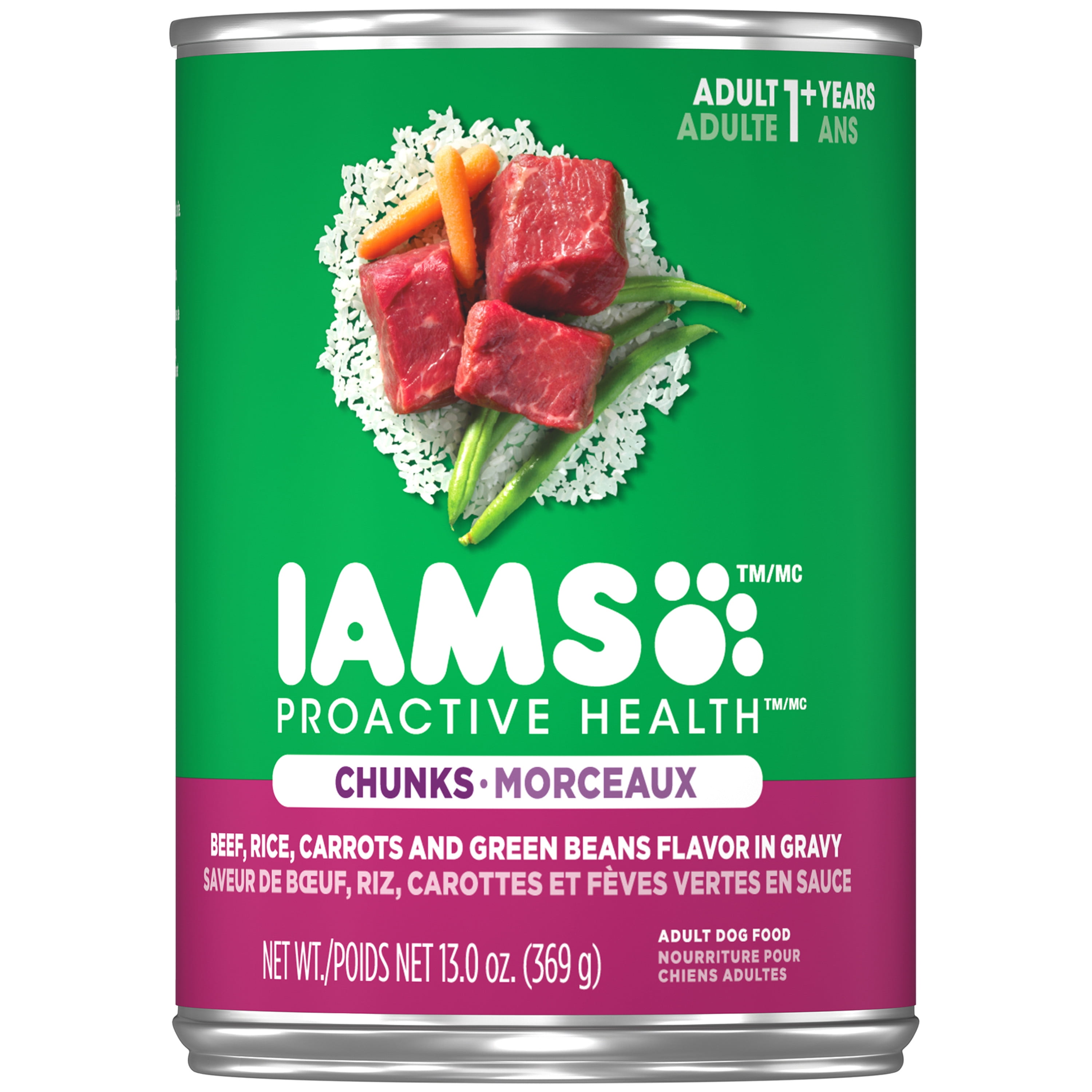 IAMS PROACTIVE HEALTH Adult Beef, Rice, Carrots and Green Beans Flavor