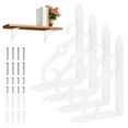 thumbnail image 1 of Soportes de estante de 4 piezas, soporte de estante de pared de hierro de 5 pulgadas para hogar/cocina/bricolaje decorativo [Blanco], 1 of 1