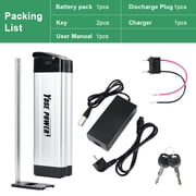 Yose Power 48V10.4Ah Ebike Battery with Charger,Silver Fish electric bicycle for 200W/250W/300W/350W/500W/700W,Electric Bike Bicycles Folding Bike Mountain Bike Pedelec bike