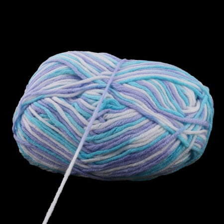 2×50G Pelote De Laine à Tricoter Et à Crocheter Bleue Boules De Fil
