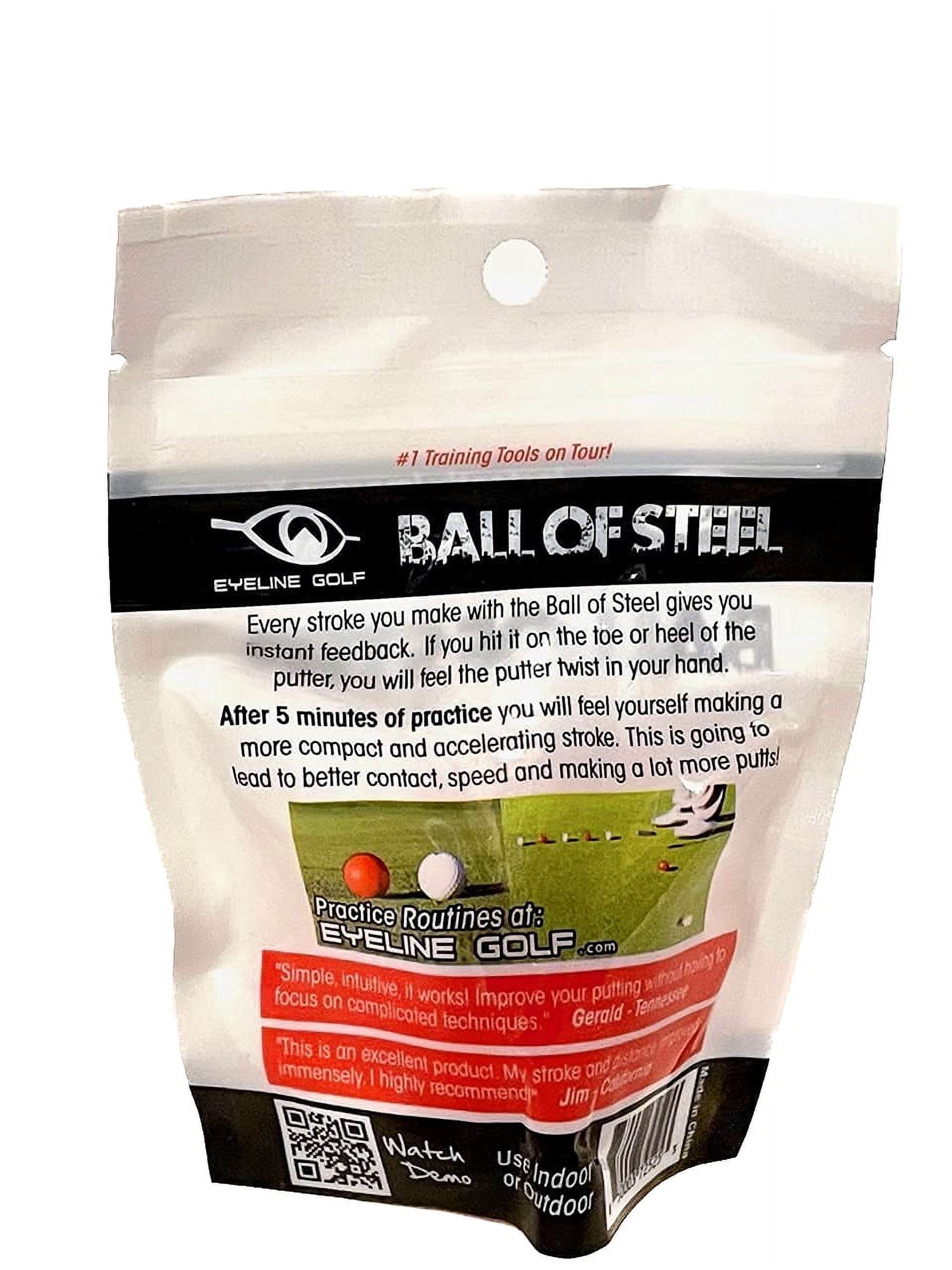 EyeLine Golf Weighted Ball of Steel, Silicon Padding, Instant Feedback, Perfect Stroke for Putter, 5x Weight of Standard Ball, Hitting the Sweet Spot, Consistent Improvement (Pack of 3)