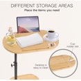 thumbnail image 7 of Bamboo Tray Table for Couch Arm, Side Table with 360° Rotating Holder, Height Adjustable Bamboo Narrow Side Table Sofa Table Bed Tray, 7 of 7