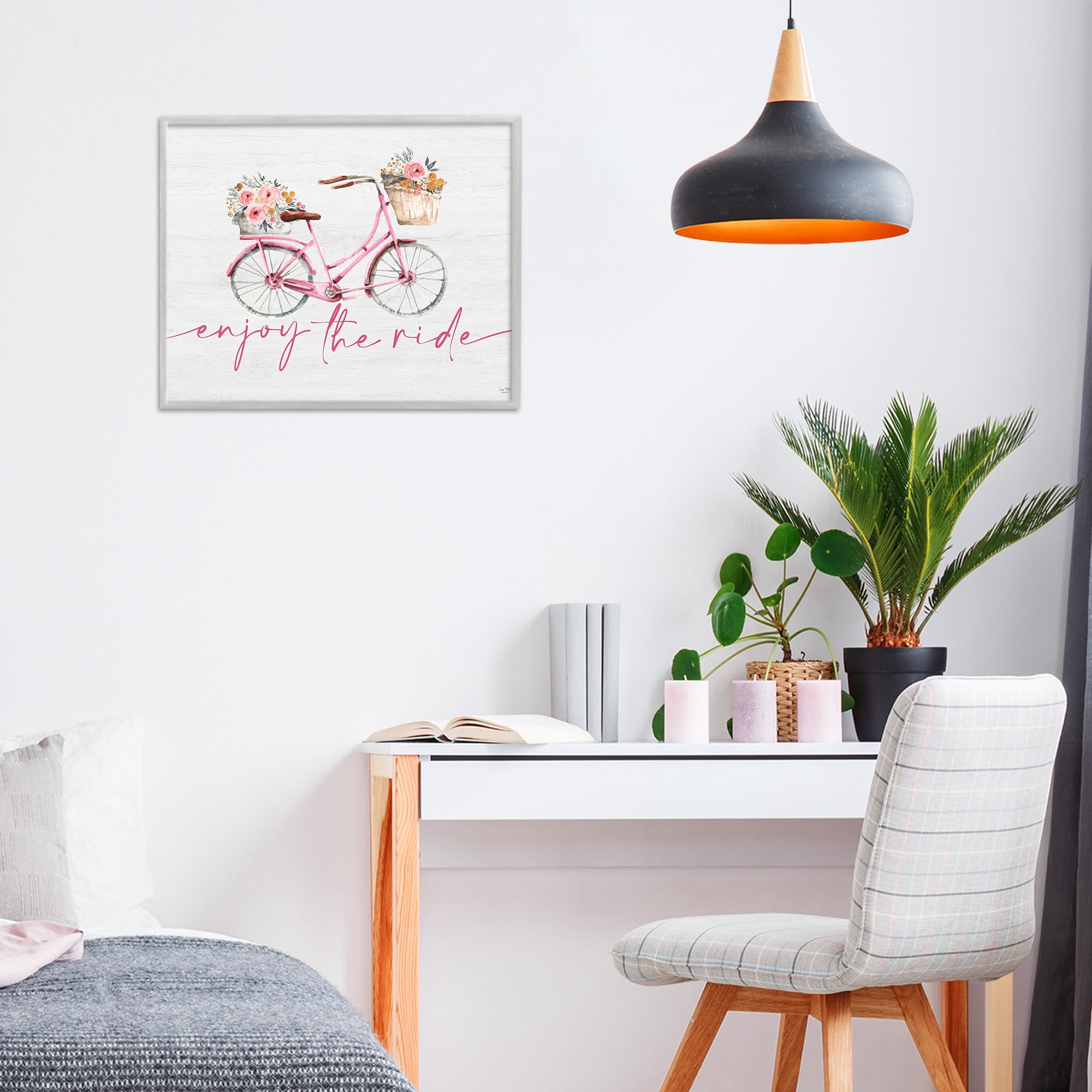 Stupell Industries Enjoy The Ride Bicycle Gray Framed Giclee Art, design by Lux + Me Designs
