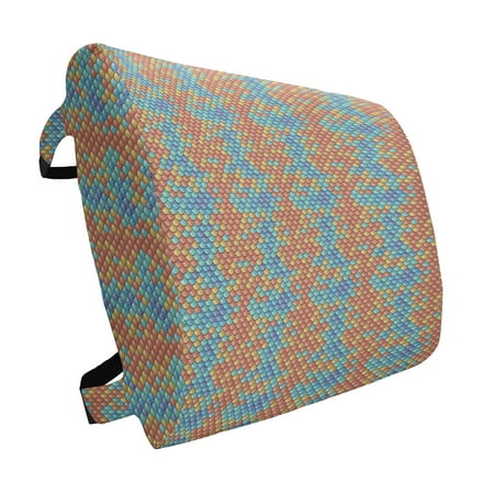 

Fish Lumbar Pillow Maritime Animal Scales Pattern Abstract Geometric Half Circles Mermaid Tail Design Soft Back Cushion for Office Chairs with Adjustable Straps 14 x 13 Multicolor by Ambesonne