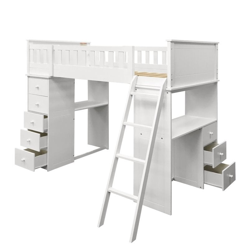 acme willoughby white loft bed