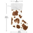 thumbnail image 2 of GZHJMY Cow Print Christmas Stocking, Personalized Large Candy Stocking Hanging Gift, Xmas Stockings Decoration for Family Holiday Party Ornaments Decor Fireplace, 2 of 7