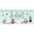 thumbnail image 2 of 7' x 16' Whimsical Merry Penguins Christmas Double Garage Door Banner - Playful Holiday Décor, 2 of 5