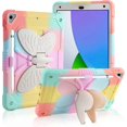 thumbnail image 1 of for iPad 9th 8th 7th Generation Case with Kickstand Butterfly Wings Pencil Holder, iPad 10.2 Case Heavy Duty Hard Rugged Protective Cover Kids Girls f, 1 of 4