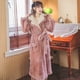 thumbnail image 4 of Camisón de manga larga para mujer, ropa de dormir con cinturón, pijama de lana cálida, ropa de casa japonesa, ropa de noche de invierno, 4 of 4