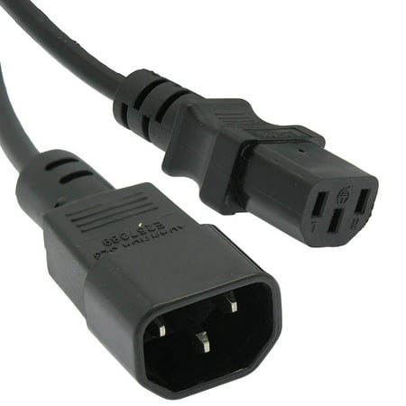 

10ft Computer Power Extension Cord (NEMA C14 to C13 Plug) 18AWG Black