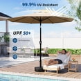 thumbnail image 4 of Garvee Parasol de Patio Extérieur de 10 Pieds, avec Inclinaison à Bouton-Poussoir et 8 Nervures Robustes, Brun, 4 of 7