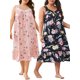 thumbnail image 3 of Vestido Irfora Vestido de tumbona para mujer, estampado floral, sin mangas, de talla grande, camisones sueltos, pijamas para descansar Irfora Vestido, 3 of 5